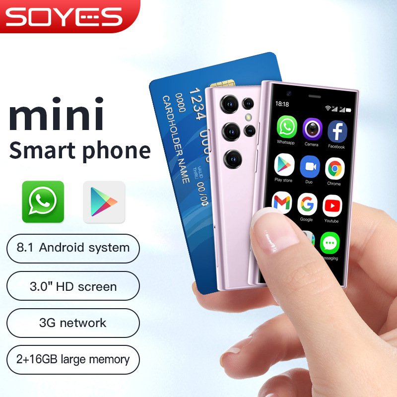 Soyes S23 Pro Smart Phone With 2GB+16GB 3.0 Inch Mini Phones Android 8.1 3G Network Mini CellPhone